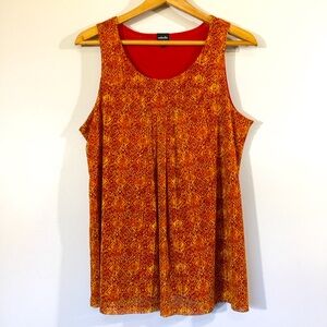 Rafaella Sleeveless Mesh‎ Geometric Print Career Top